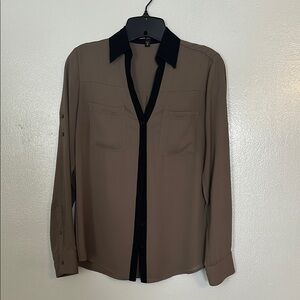 Woman’s Tan Button-Up Shirt